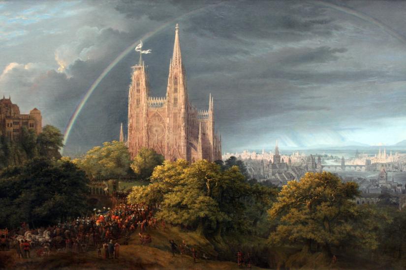 Karl Friedrich Schinkel: Medieval City on a River, 1815 