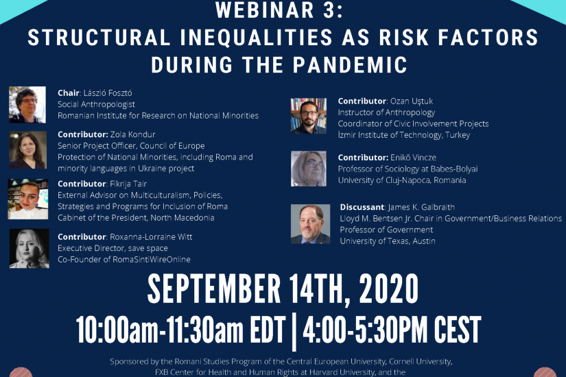 On September 14, 2020, leading scholars and activists will discuss the additional challenges and risks Romani people are facing during the COVID-19 pandemic 