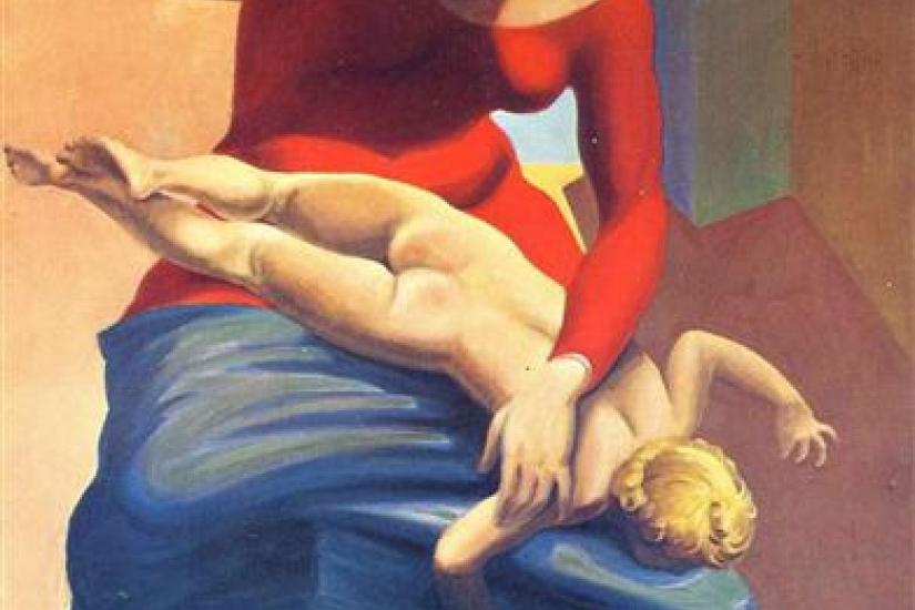The Virgin Spanking the Christ Child before Three Witnesses: Andre Breton, Paul Eluard, and the Painter by Max Ernst (1926)